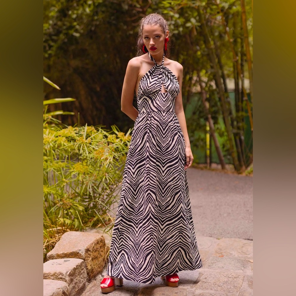 NWT Trashy Diva Zebra Yves Maxi Dress, size 4